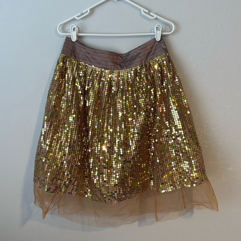 Plenty by Tracy Reese Gold Sequin Skirt